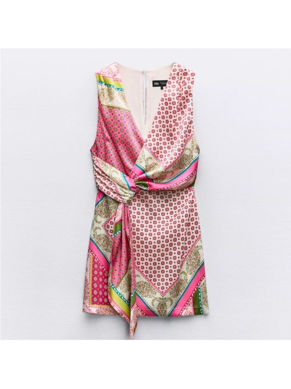 Zara Favorite Multicolor Sleeveless Wrap Dress